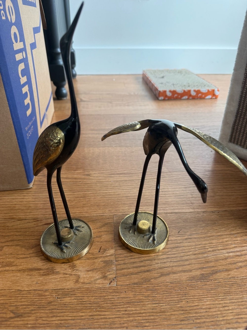Vintage brass crane set MCM